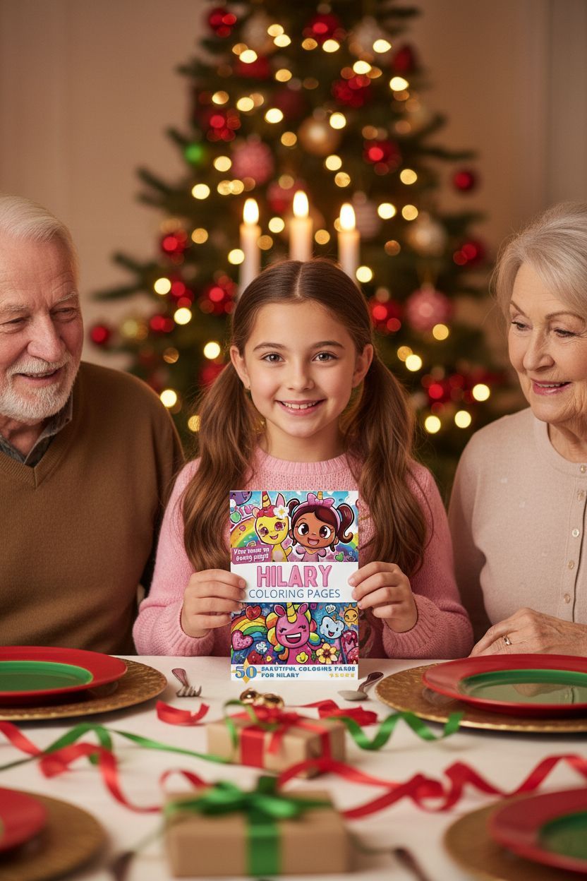 Hilary Christmas coloring pages gift