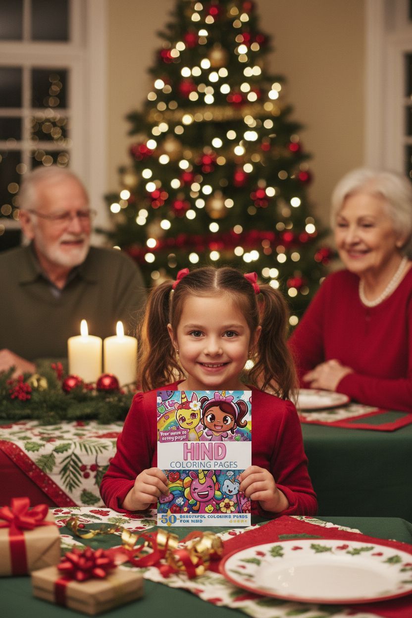 Hind Christmas coloring pages gift