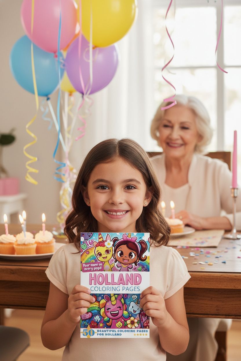 Holland coloring book in use