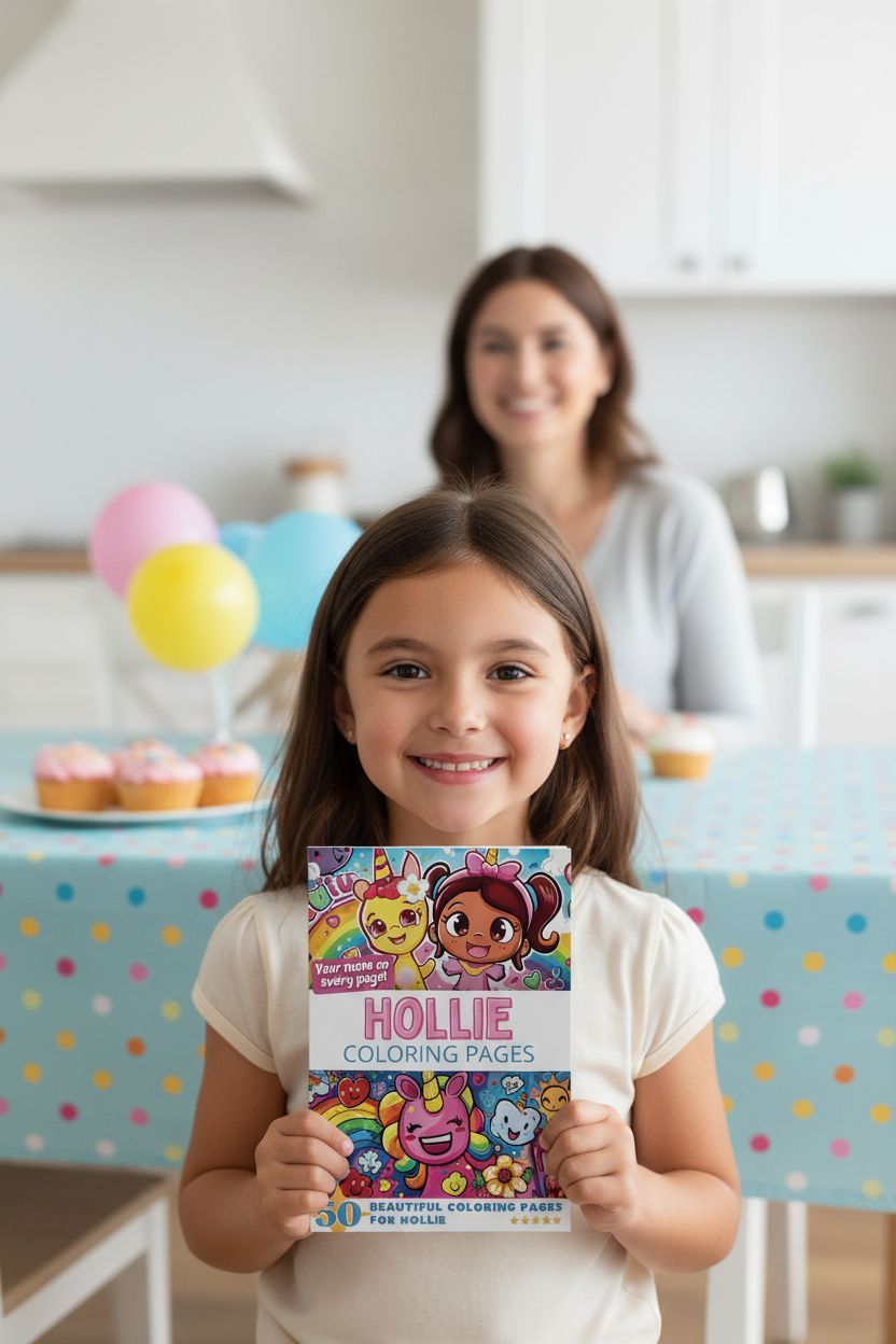 Hollie coloring book in use