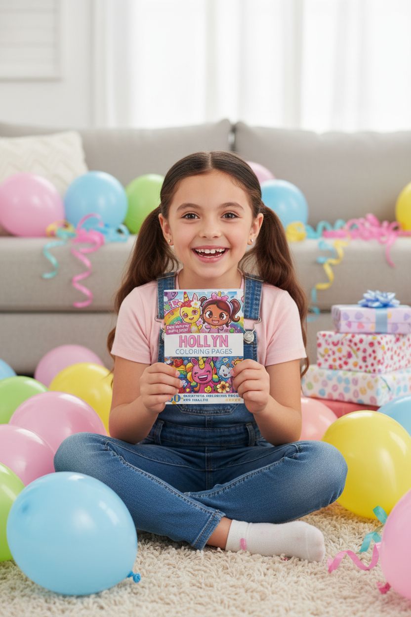 Hollyn coloring book in use