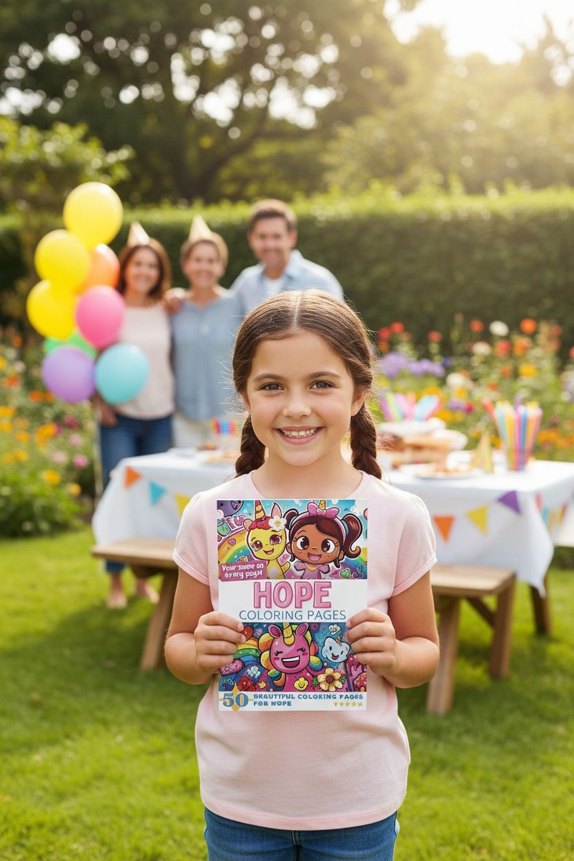Hope coloring book in use