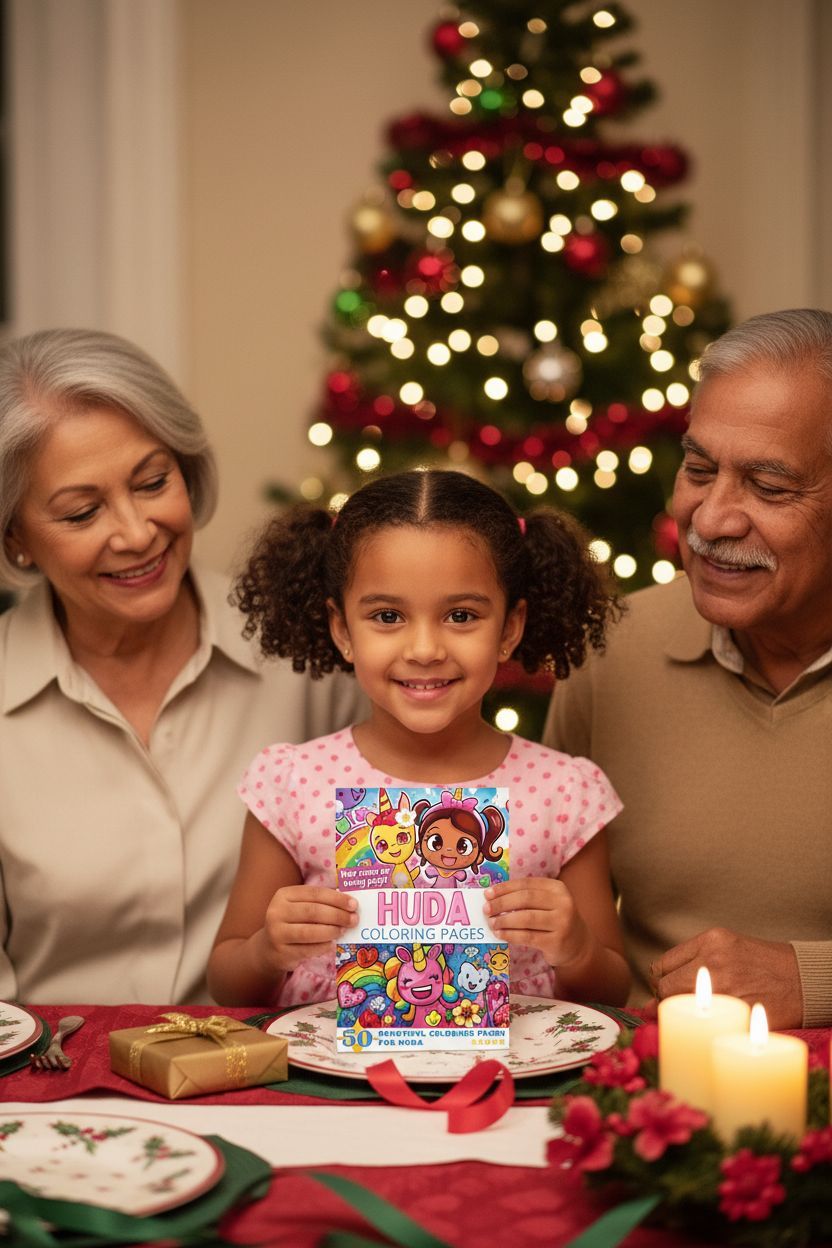 Huda Christmas coloring pages gift