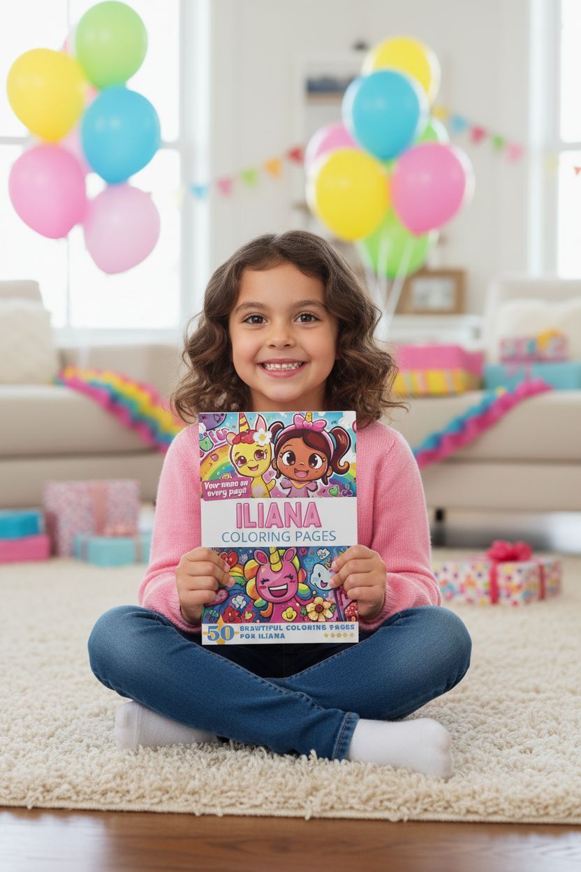 Iliana coloring book in use