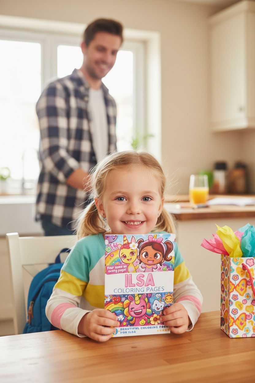 Ilsa coloring book in use