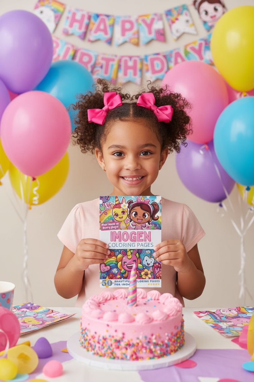 Imogen coloring book in use