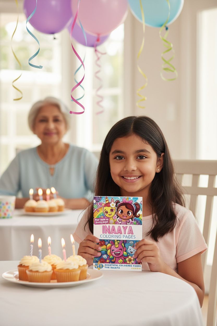 Inaaya coloring book in use