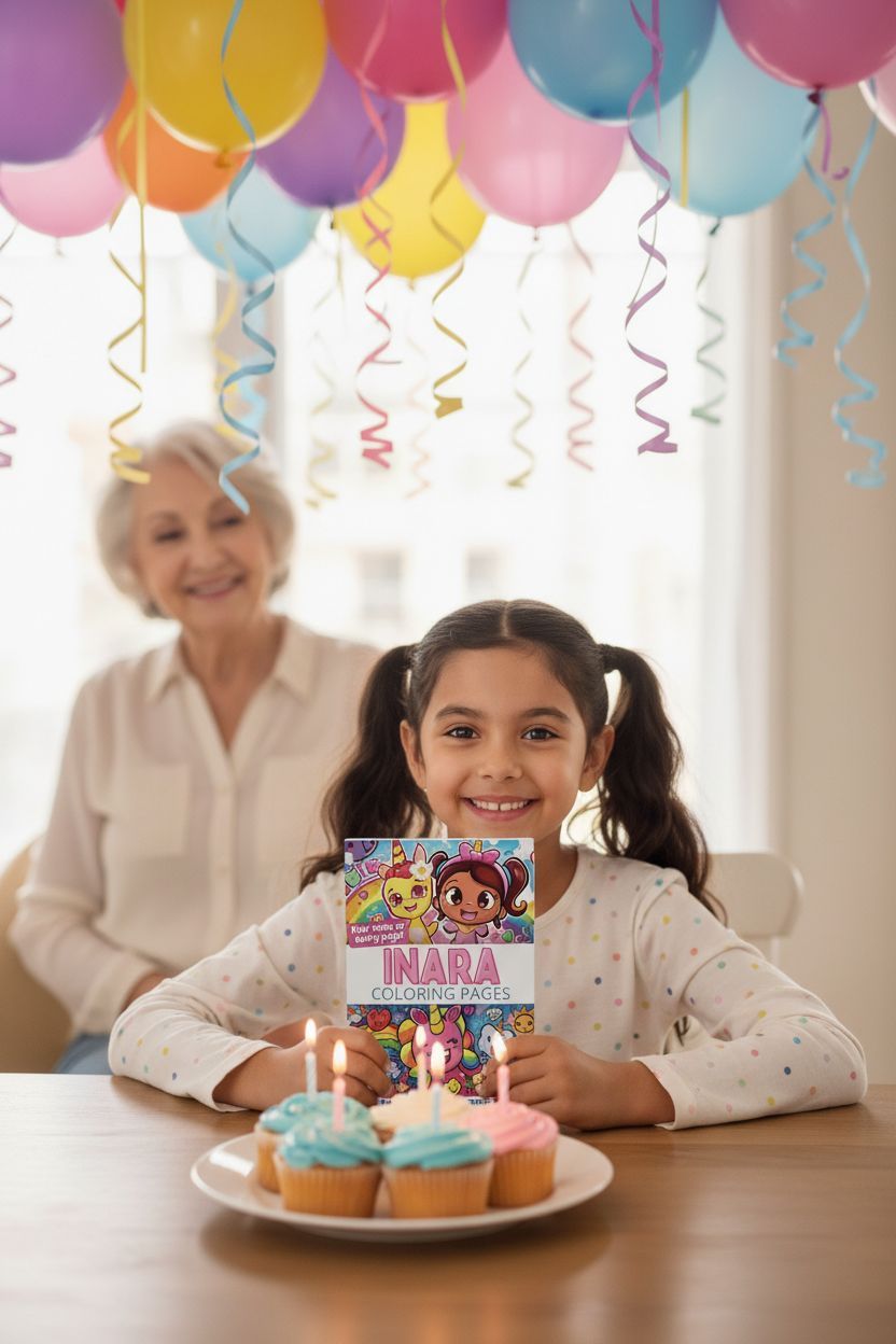 Inara coloring book in use