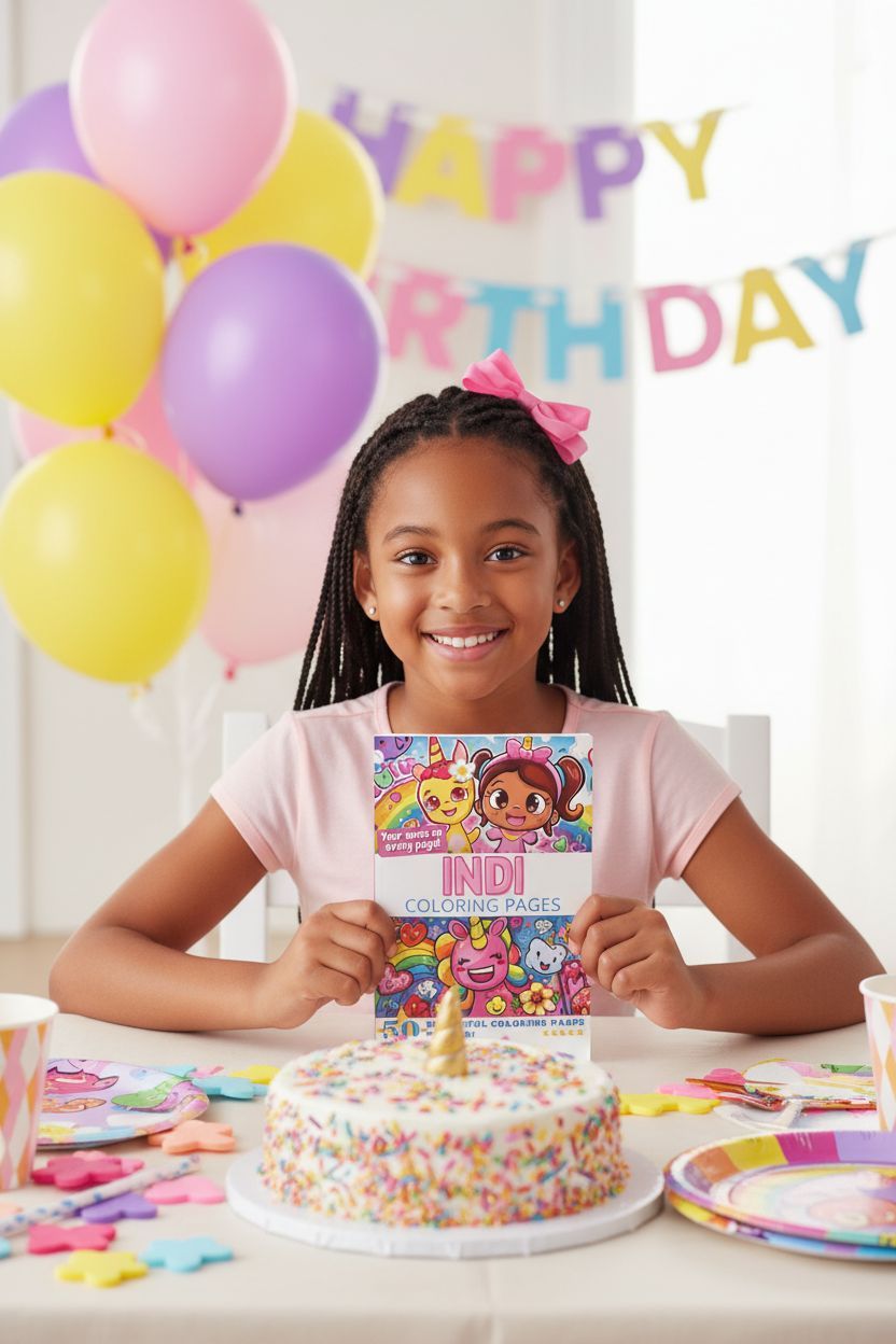 Indi coloring book in use