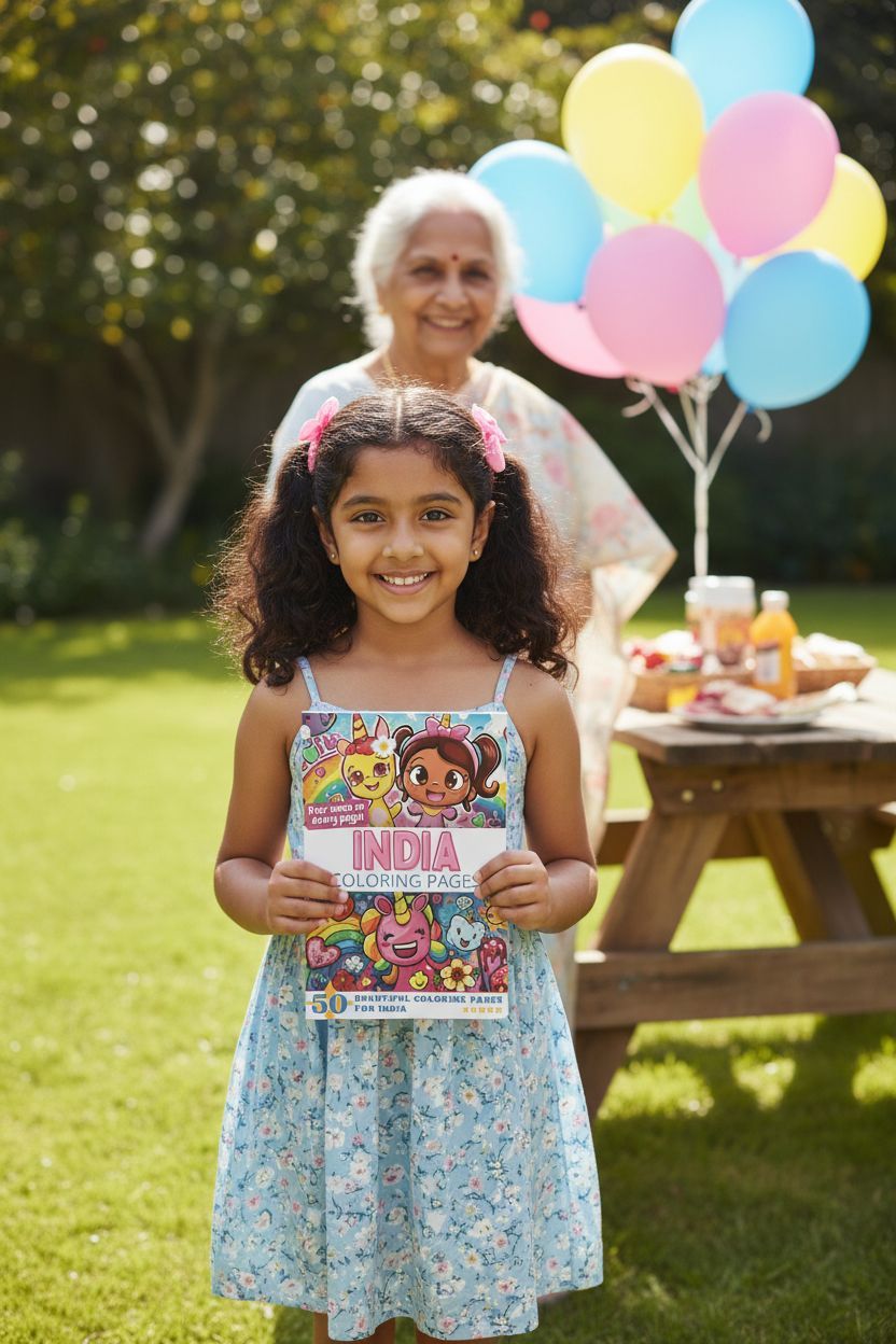 India coloring book in use