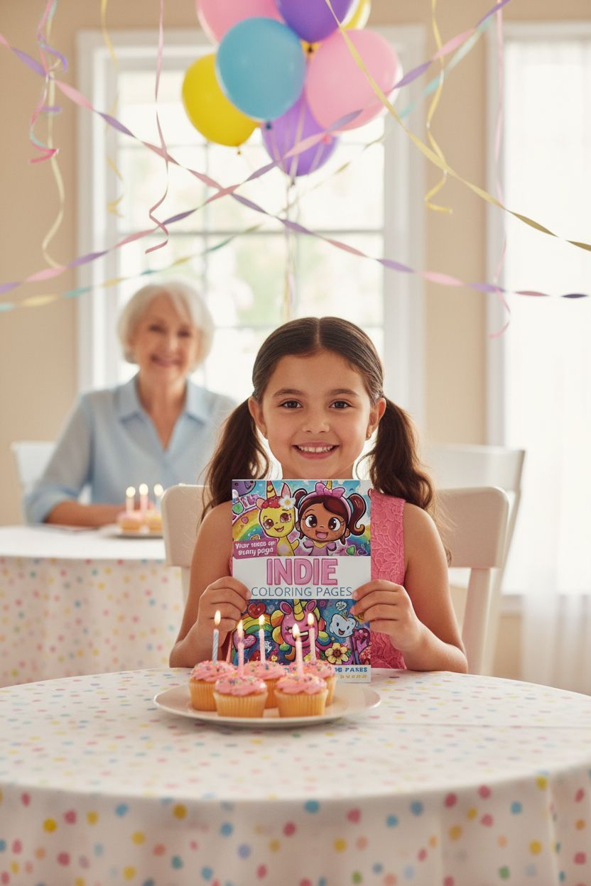 Indie coloring book in use