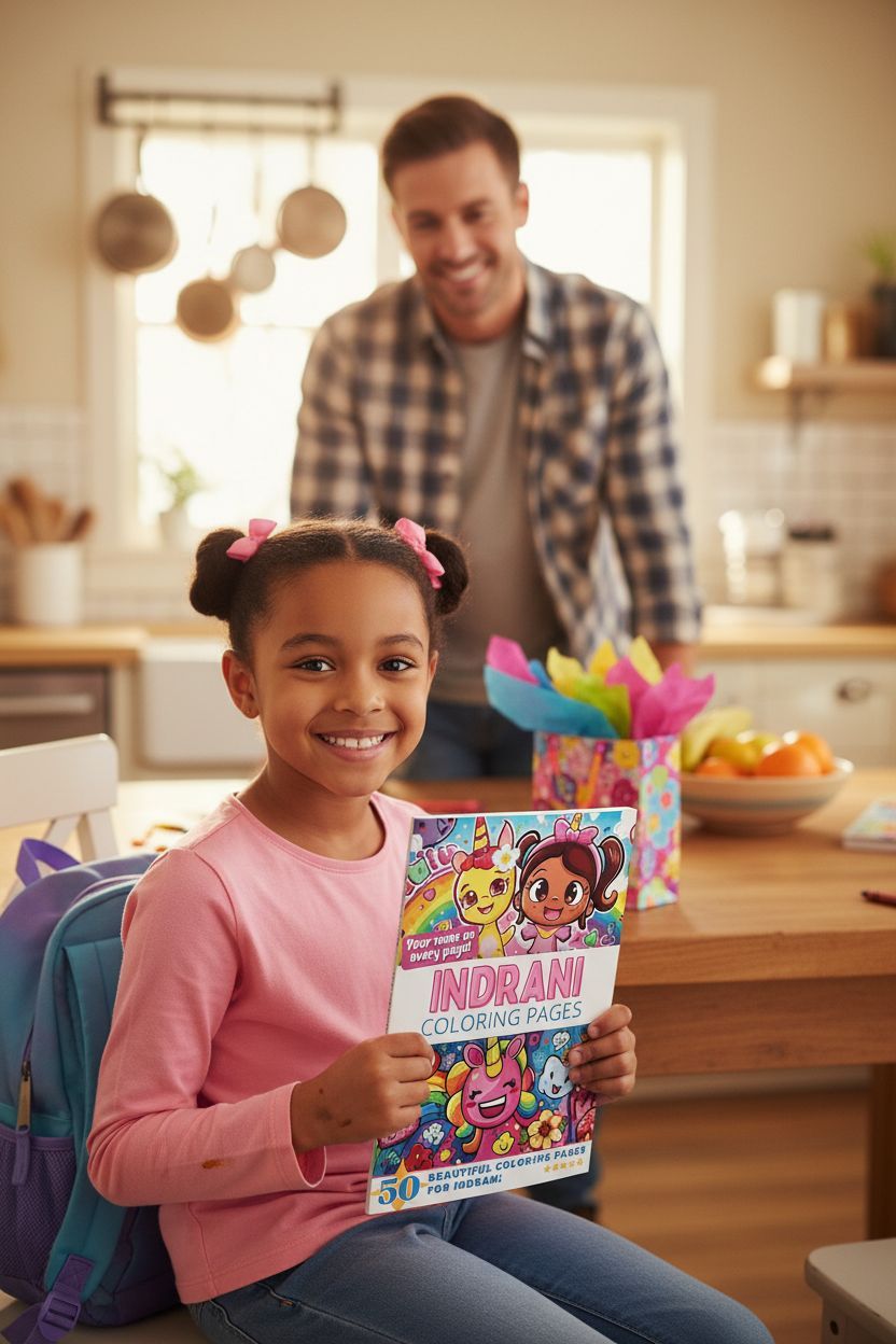 Indrani coloring book in use