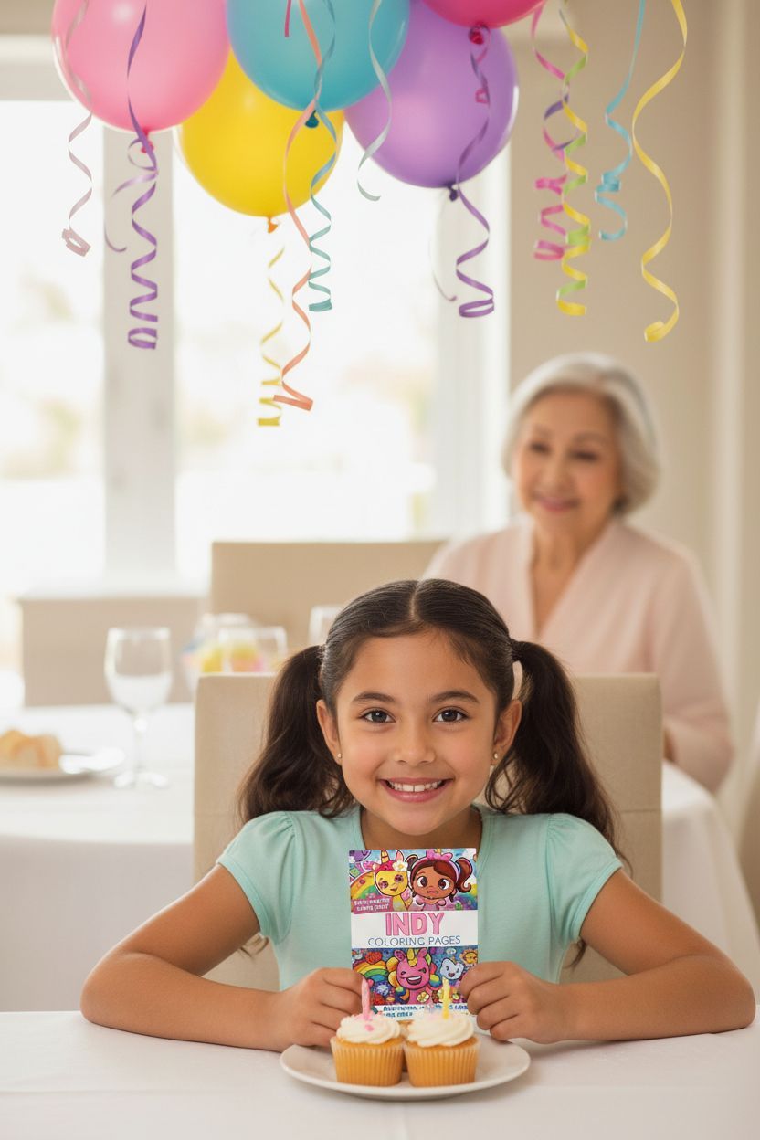 Indy coloring book in use