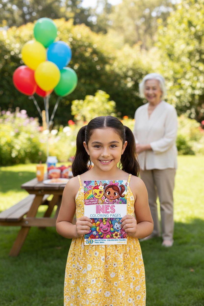 Ines coloring book in use