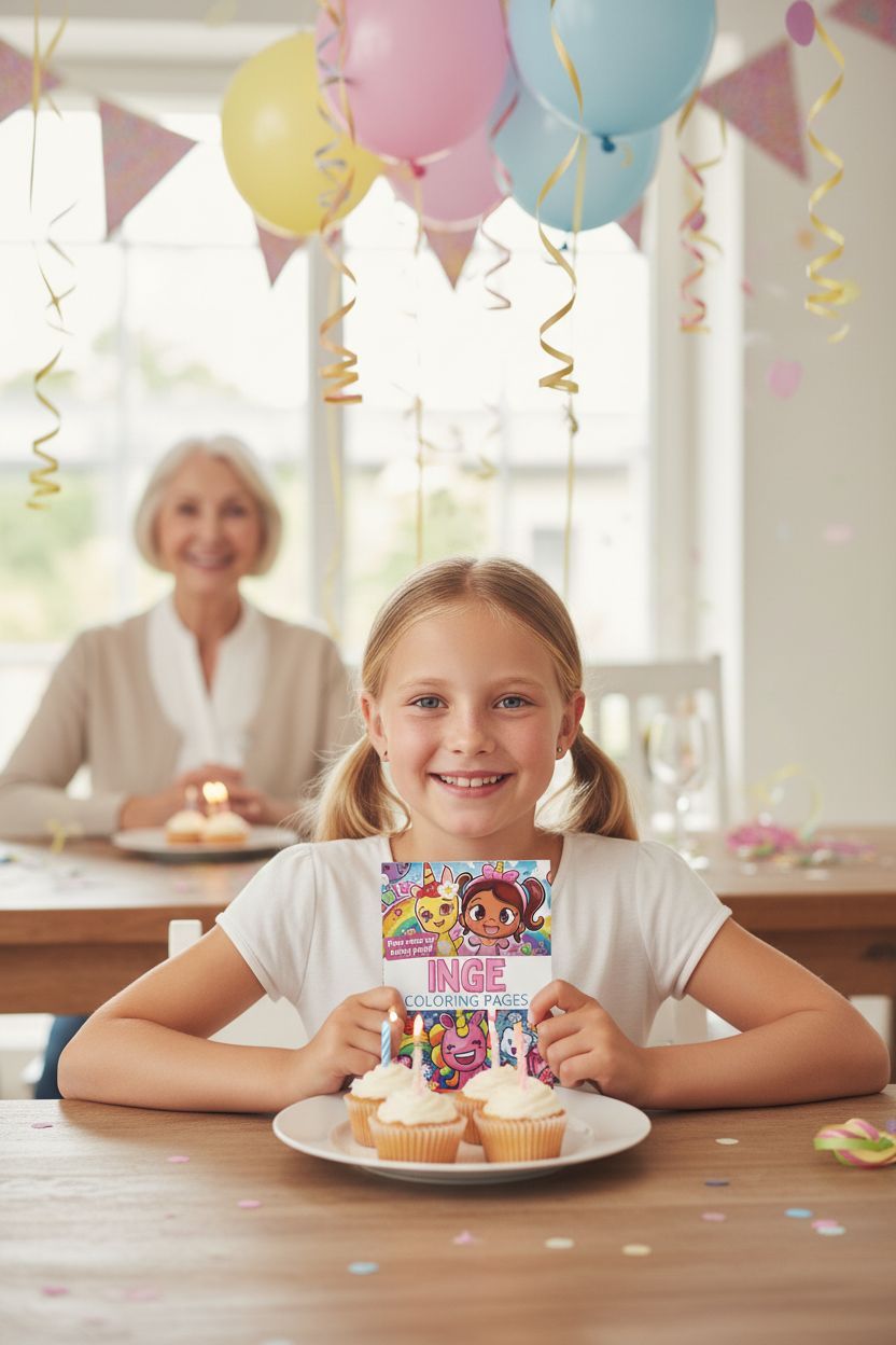 Inge coloring book in use