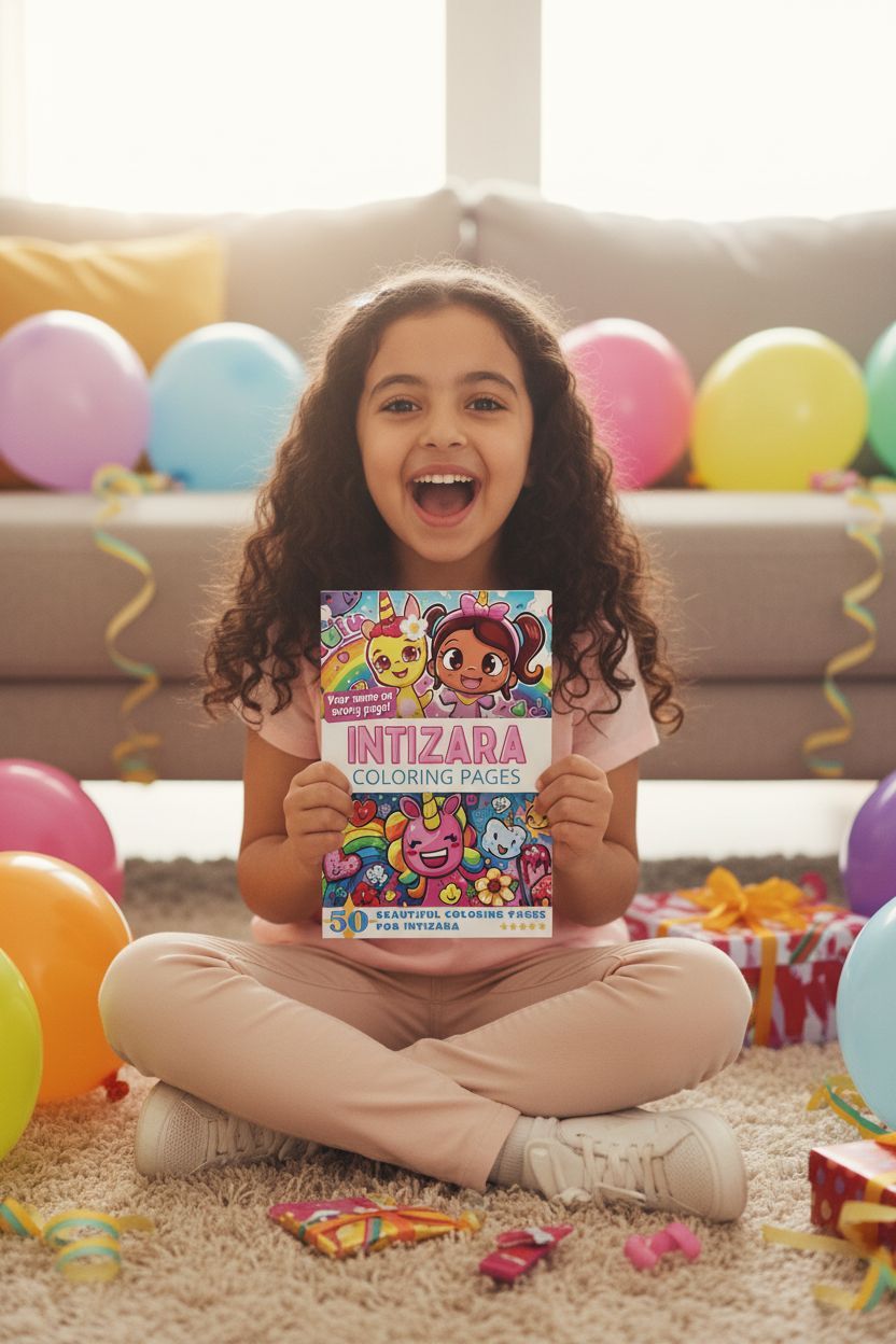 Intizara coloring book in use
