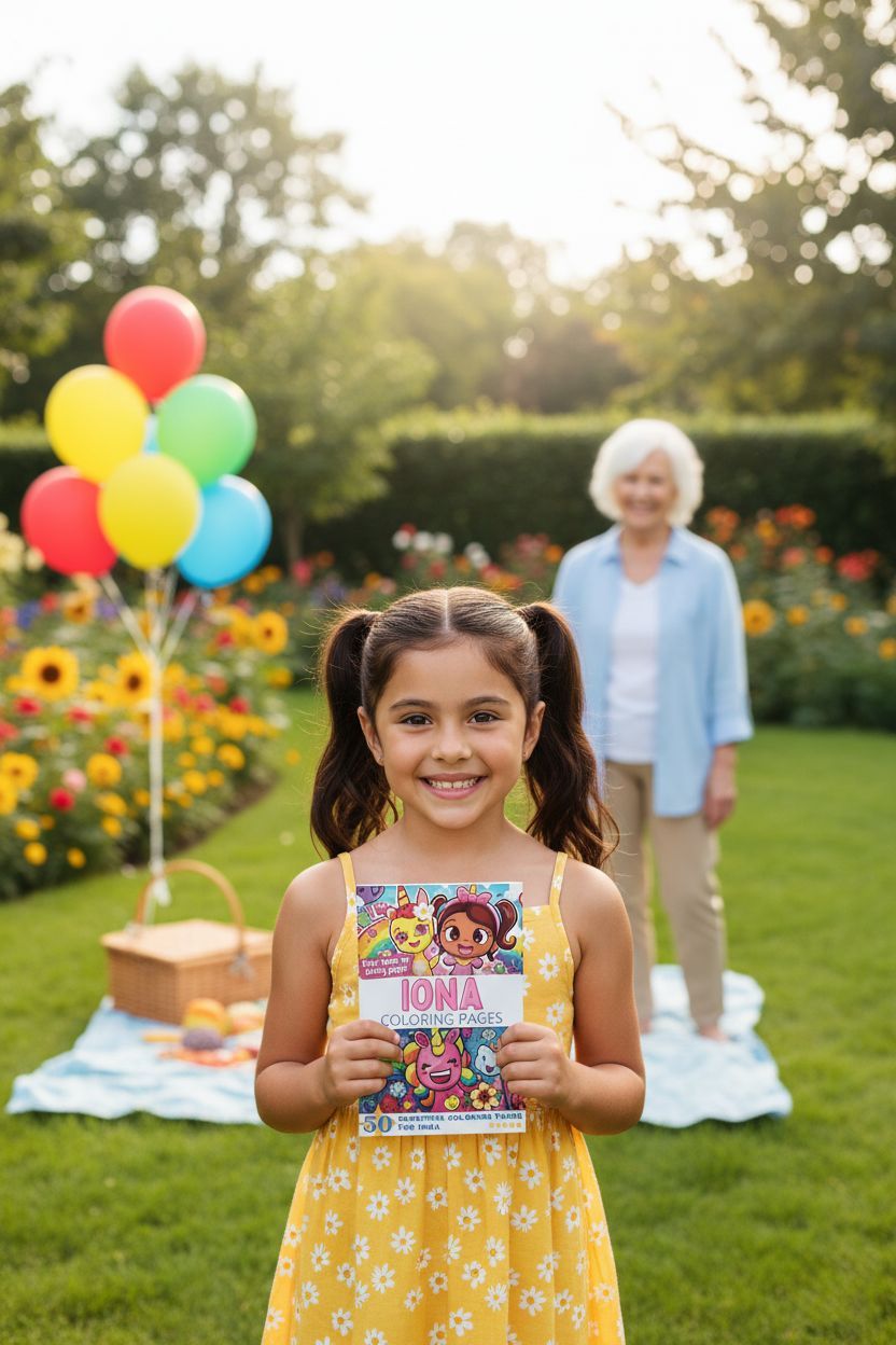 Iona coloring book in use