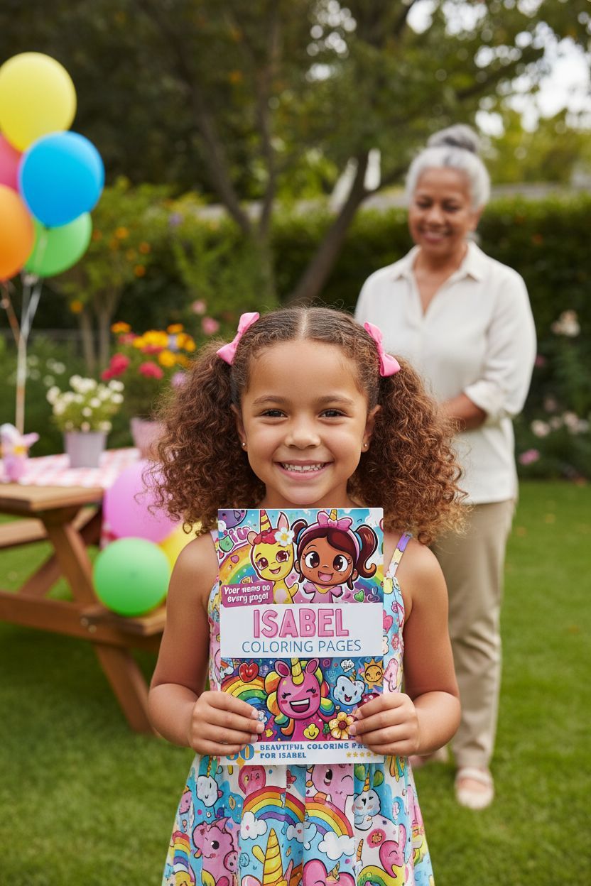 Isabel coloring book in use