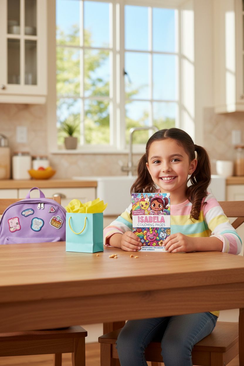 Isabela coloring book in use