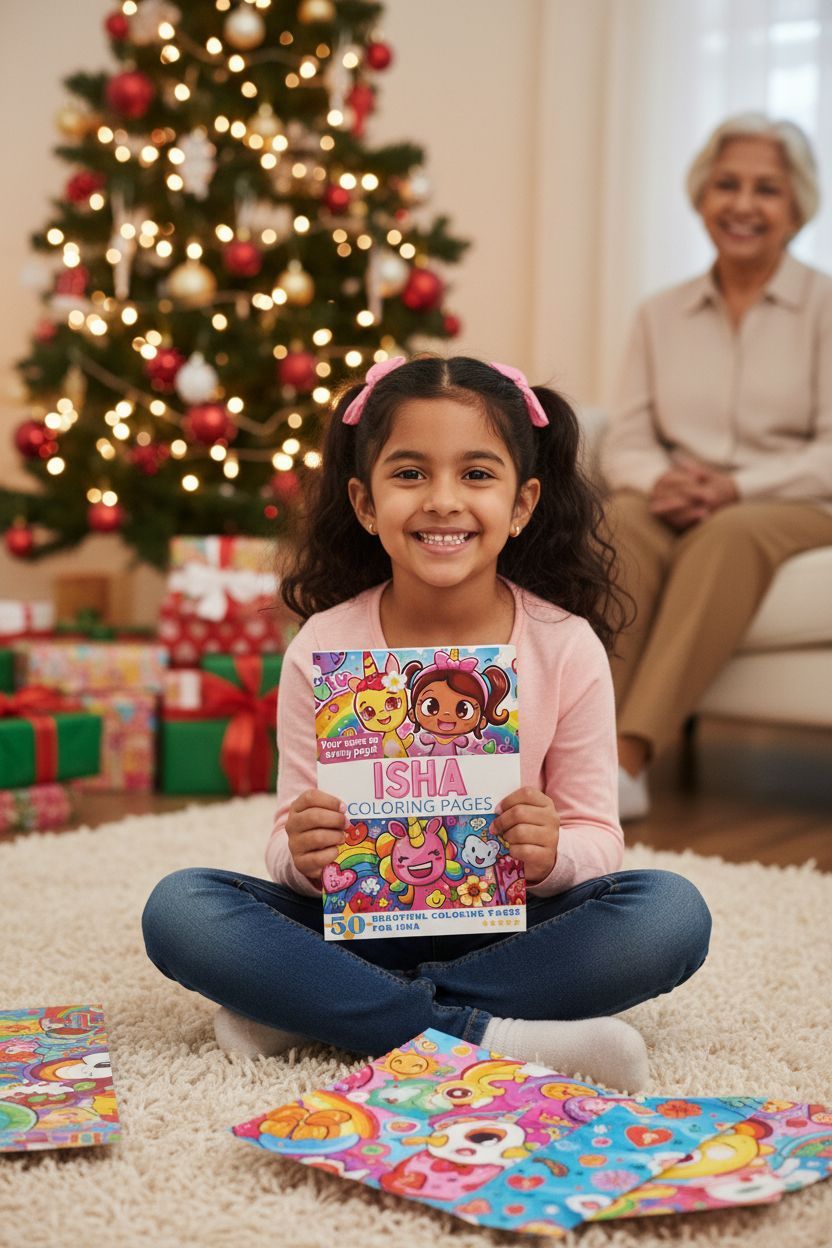 Isha Christmas coloring pages gift