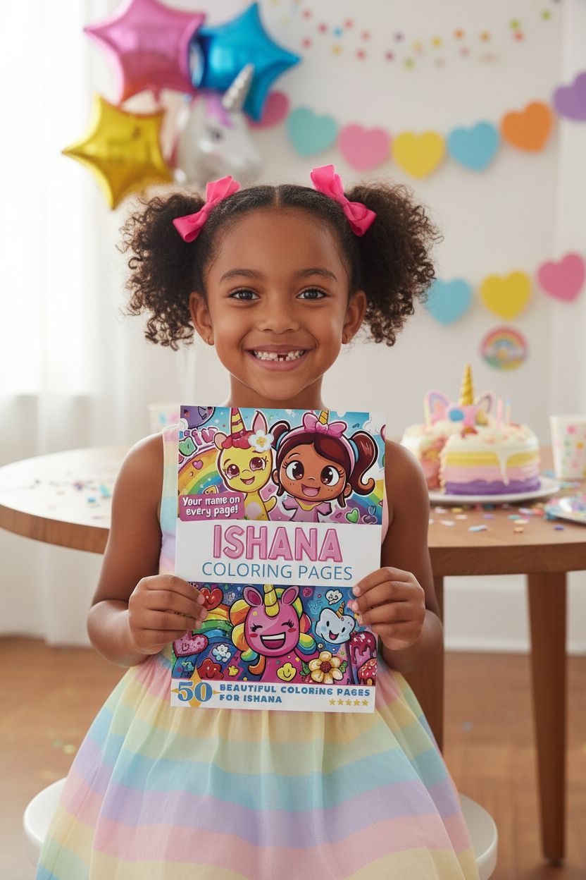 Ishana coloring book in use