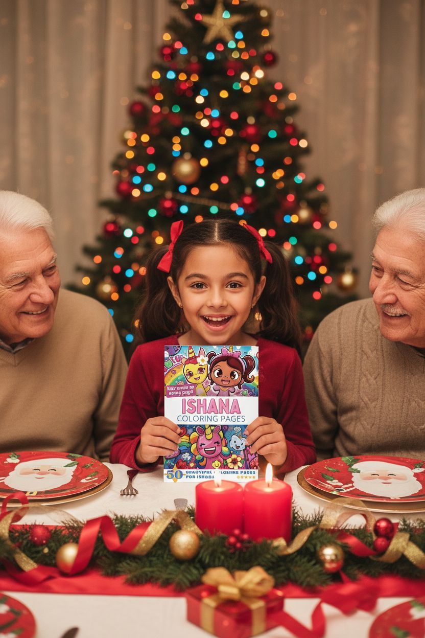 Ishana Christmas coloring pages gift