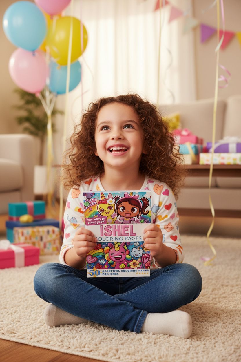 Ishel coloring book in use