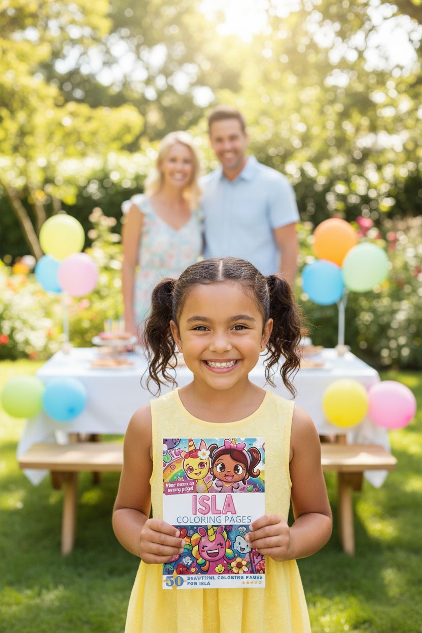 Isla coloring book in use