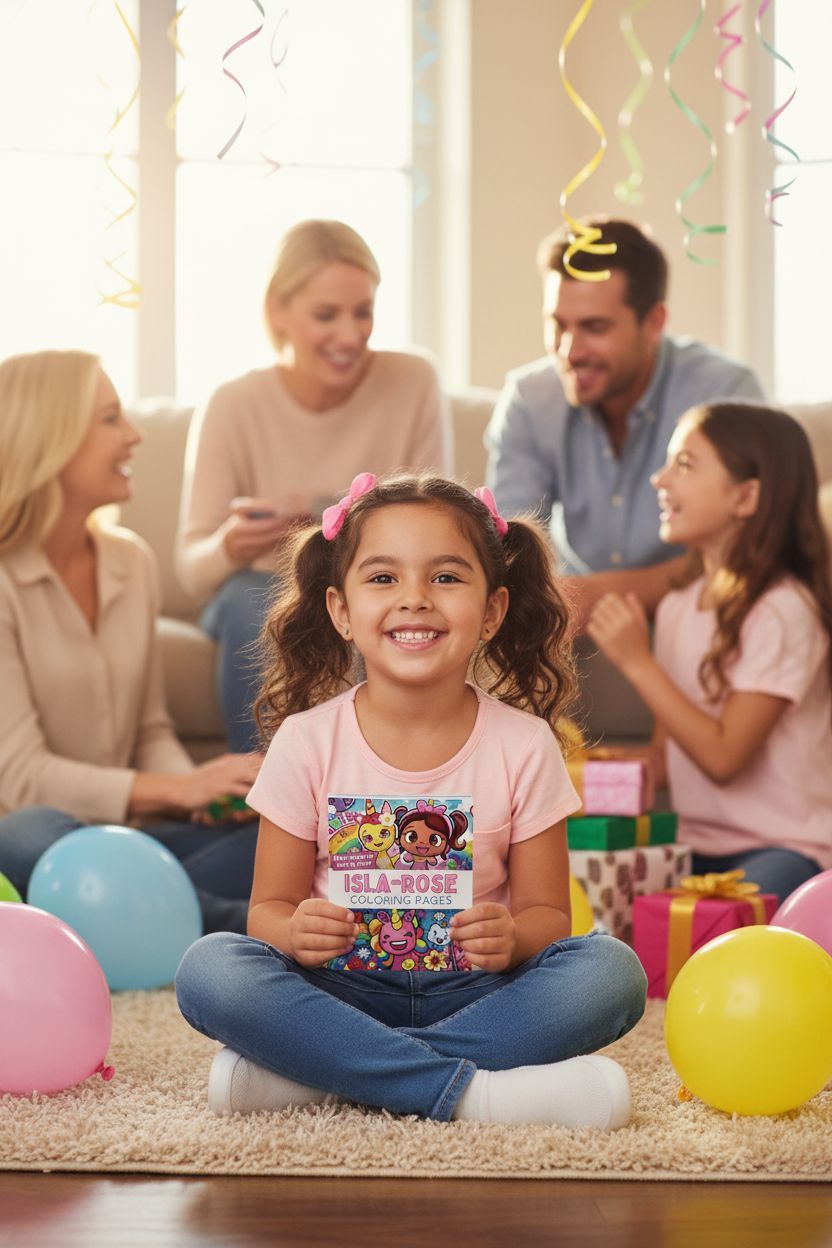 Isla-Rose coloring book in use