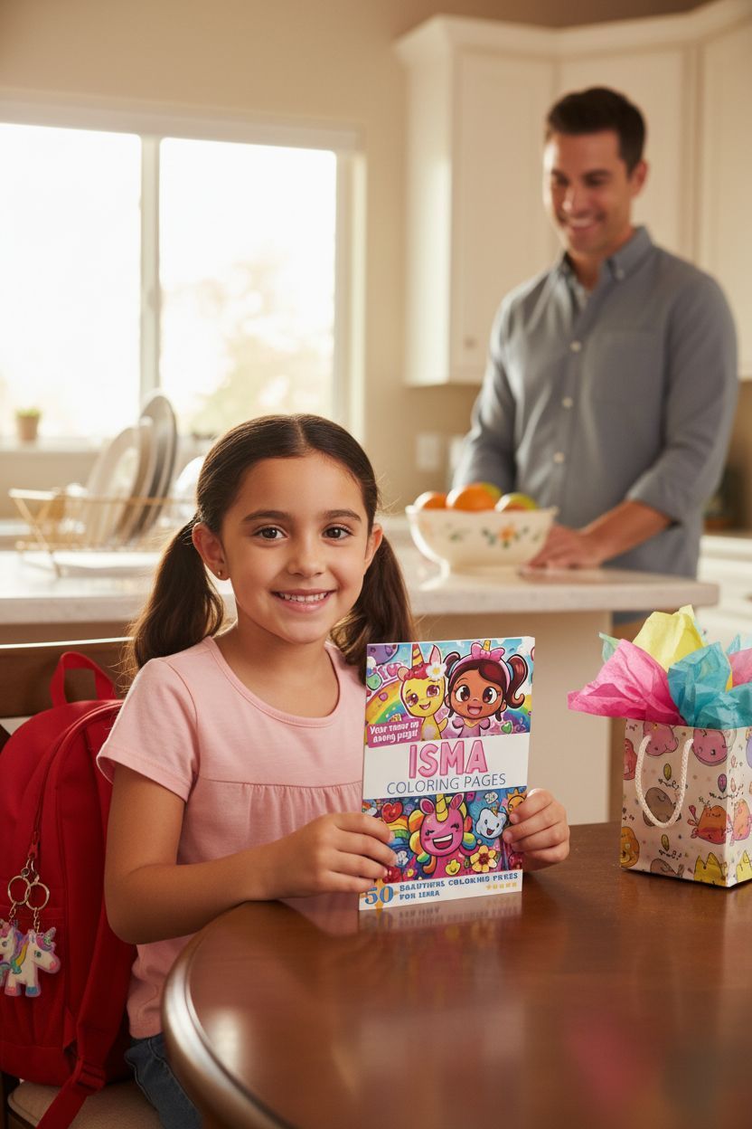 Isma coloring book in use