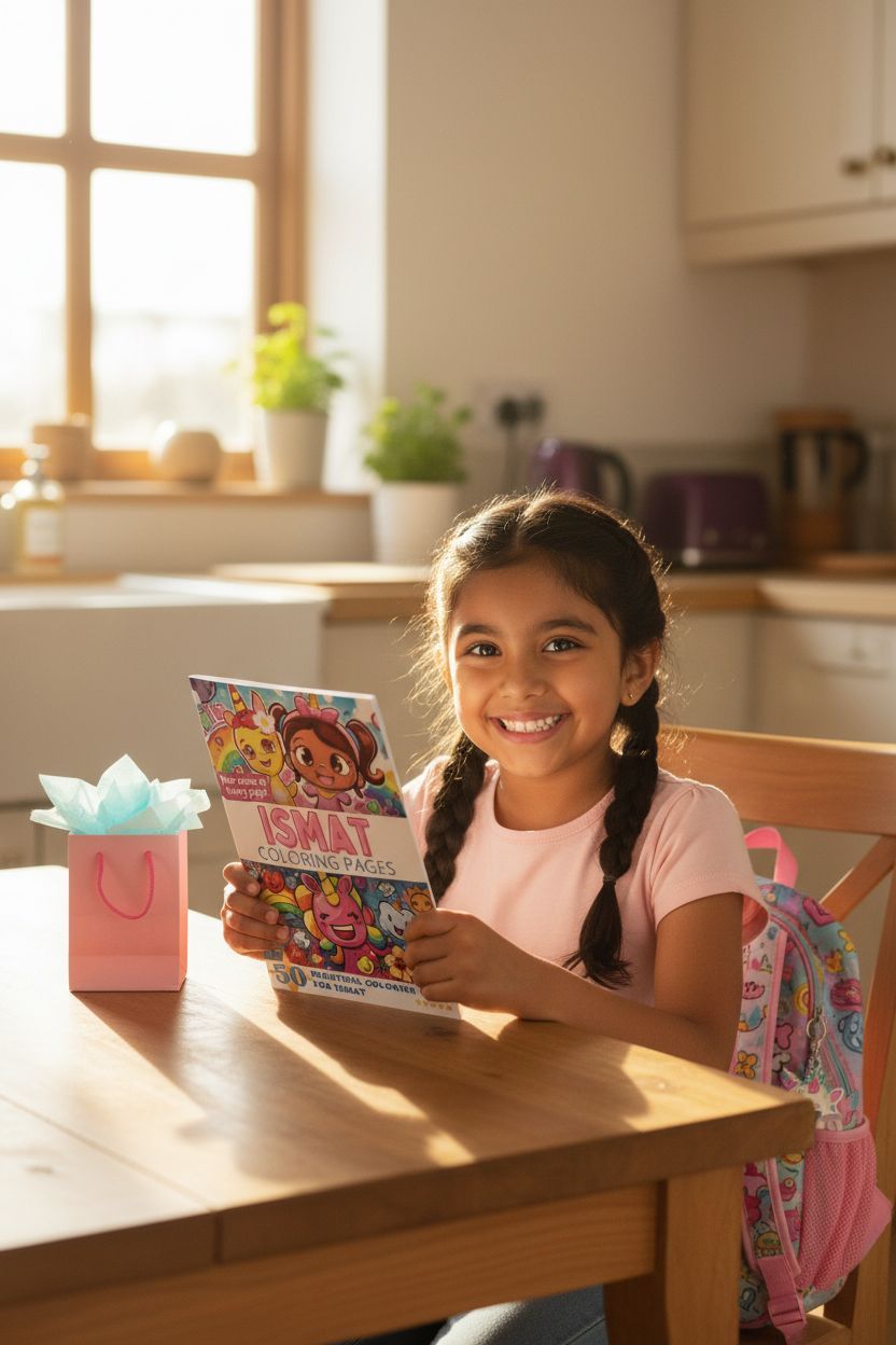 Ismat coloring book in use