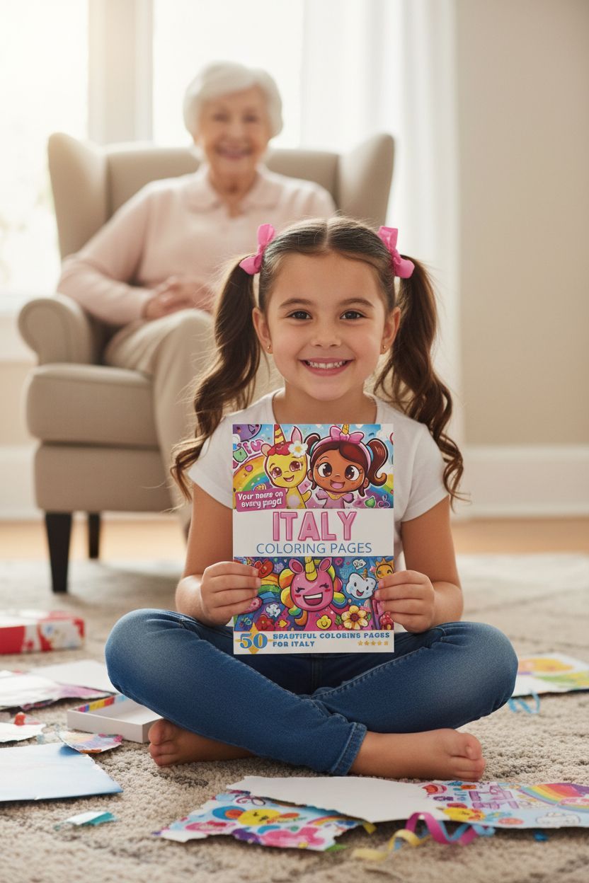 Italy coloring book in use