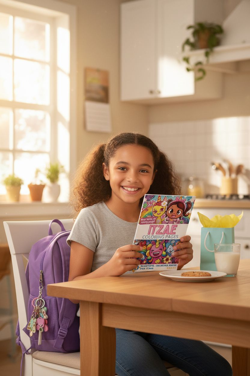 Itzae coloring book in use