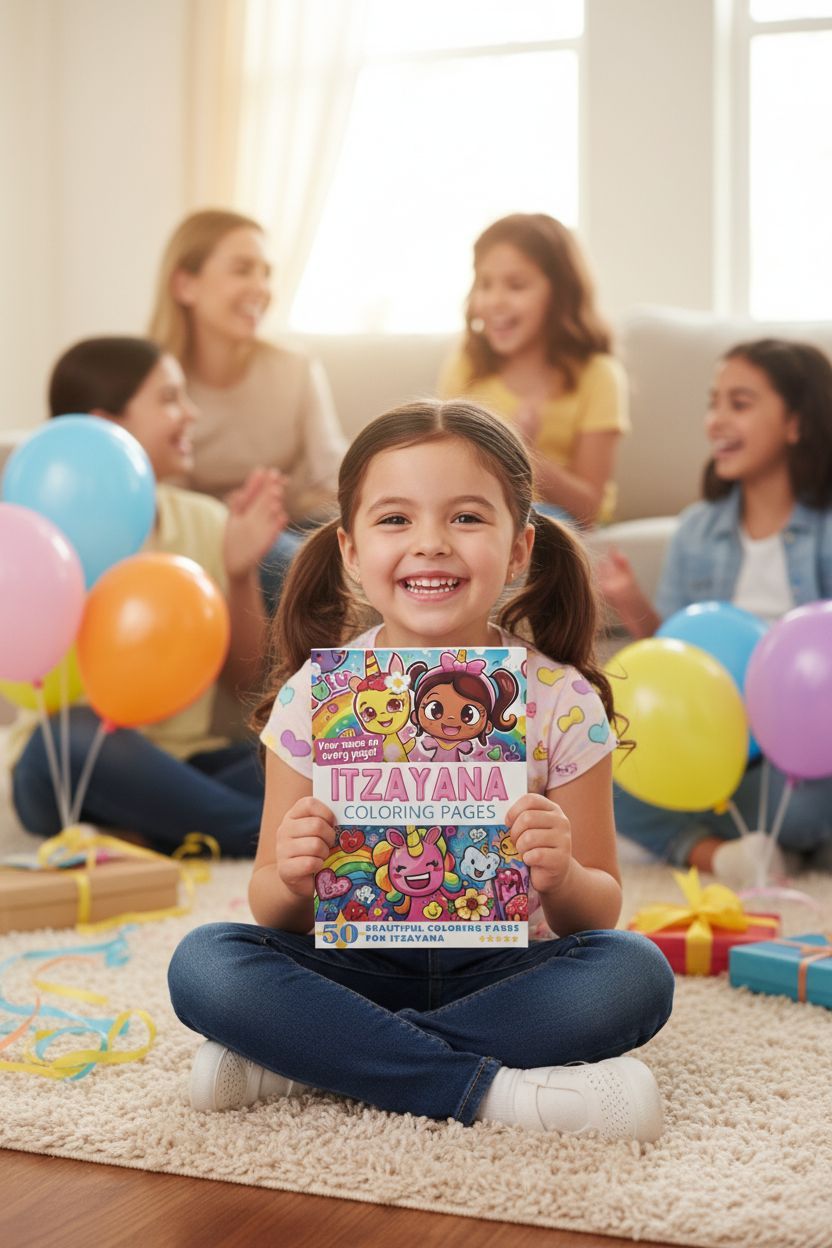 Itzayana coloring book in use