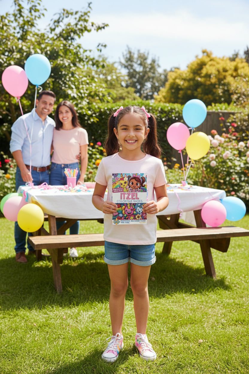 Itzel coloring book in use