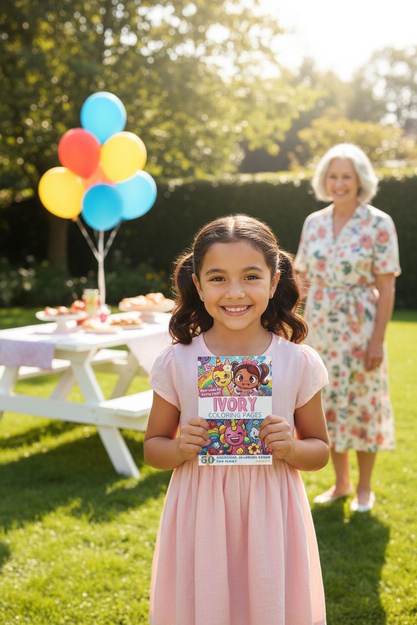 Ivory coloring book in use