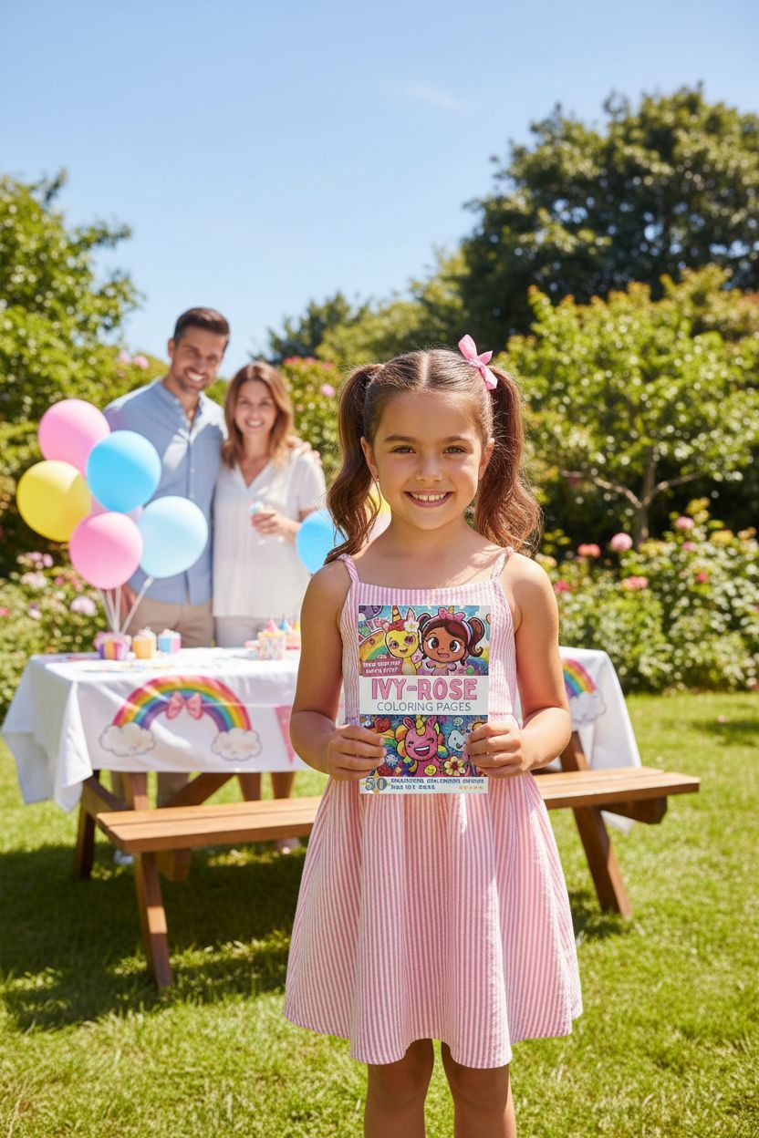 Ivy-Rose coloring book in use