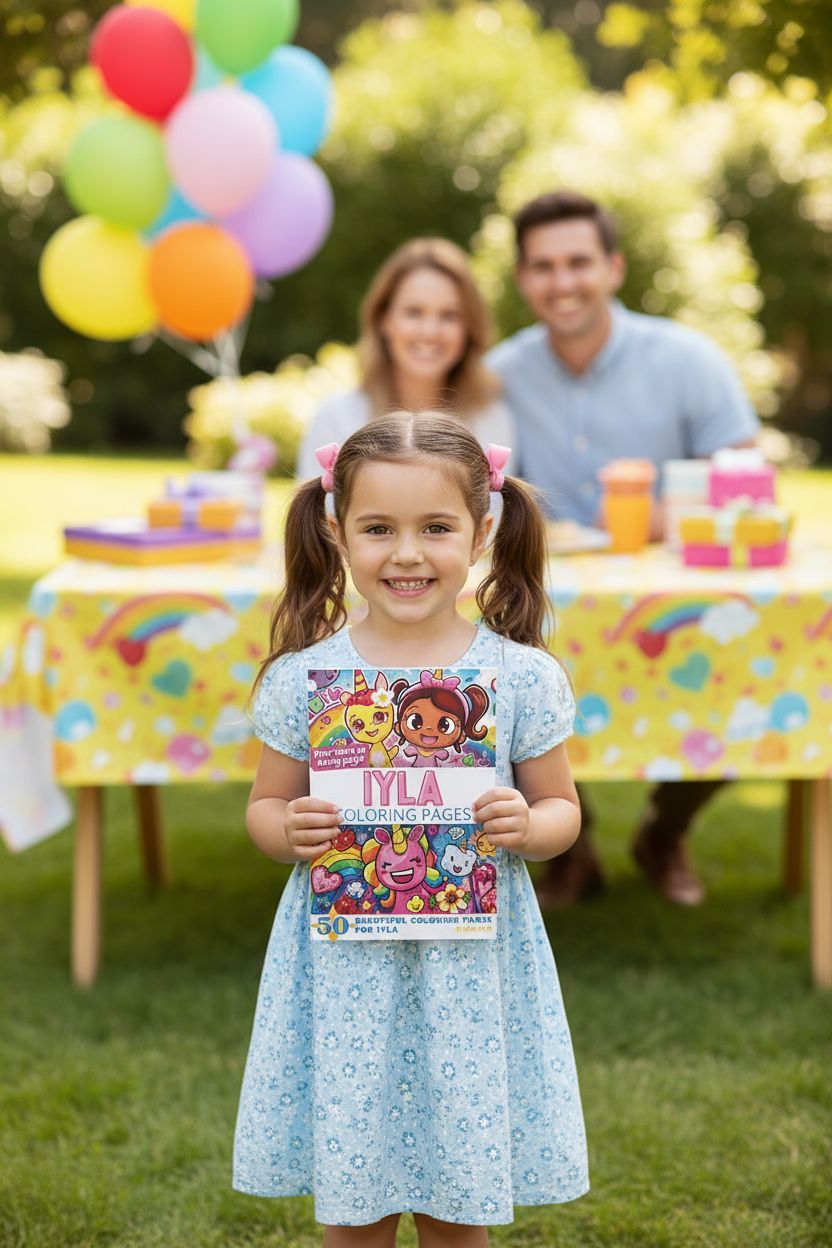 Iyla coloring book in use