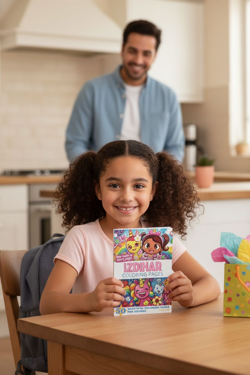 Izdihar coloring book in use