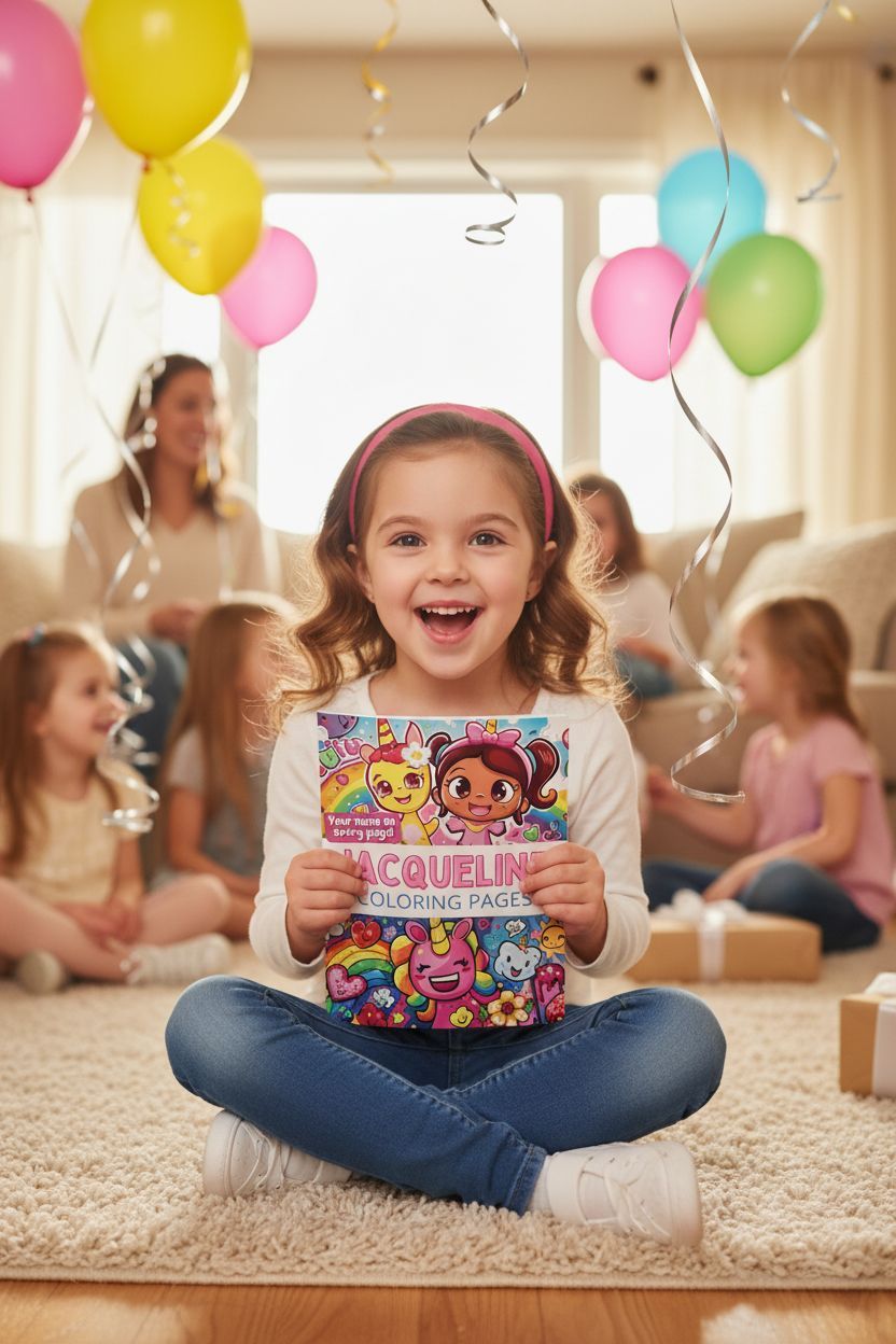 Jacqueline coloring book in use