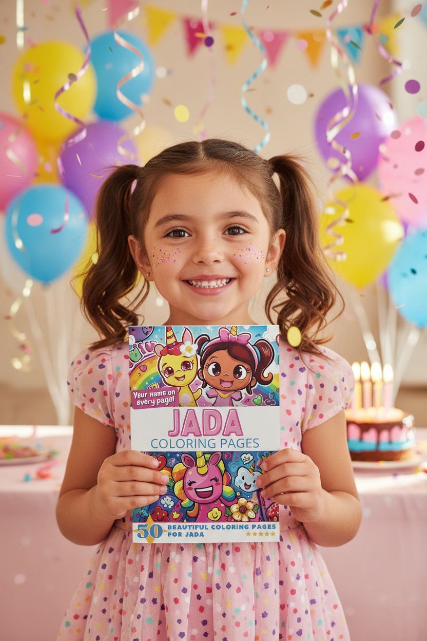 Jada coloring book in use