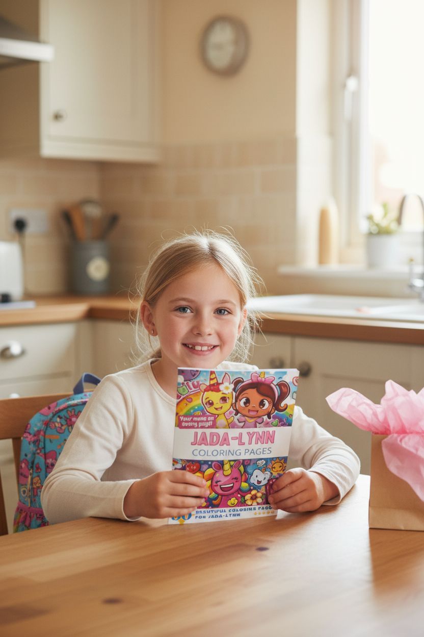 Jada-Lynn coloring book in use