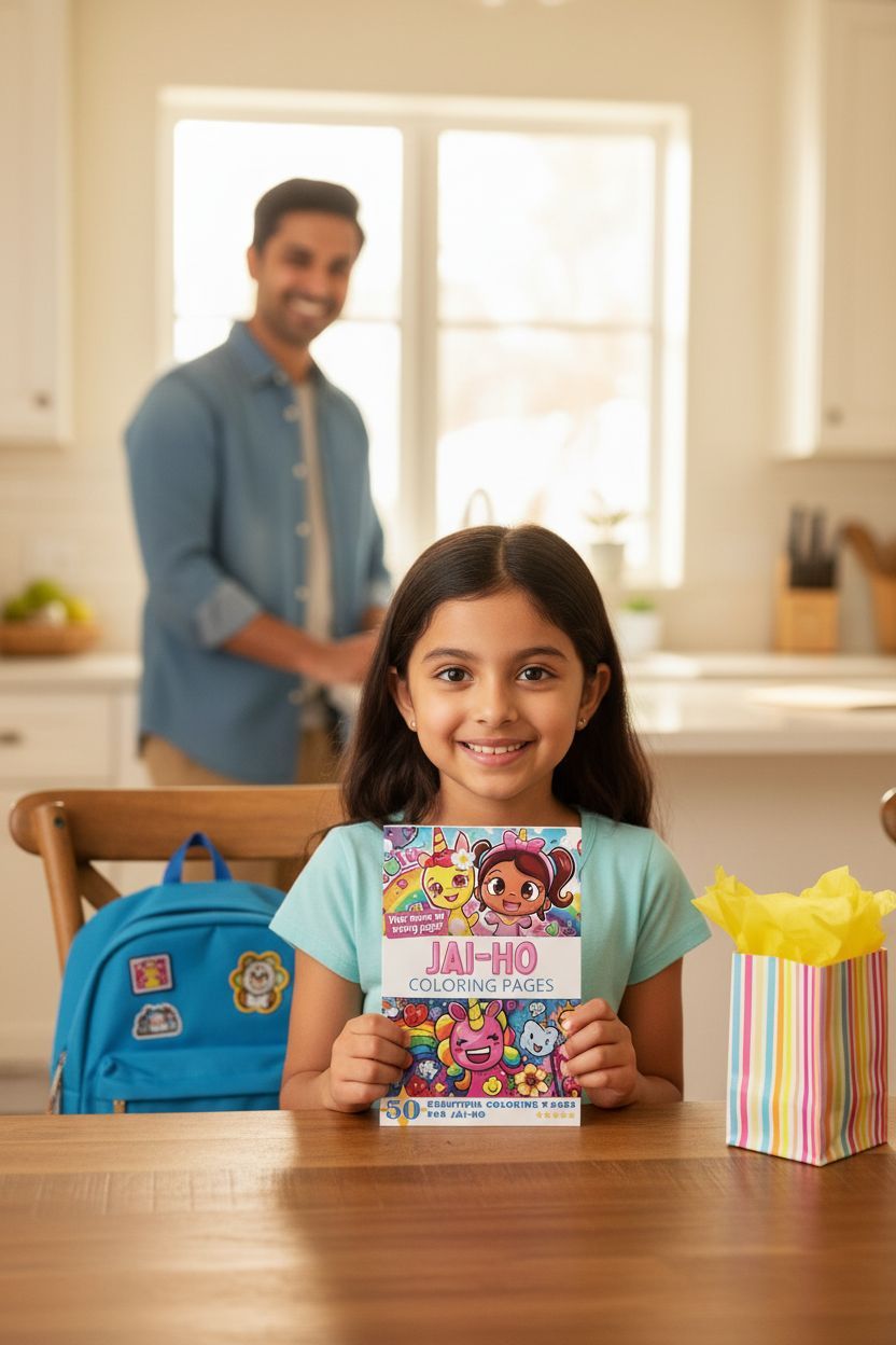 Jai-Ho coloring book in use