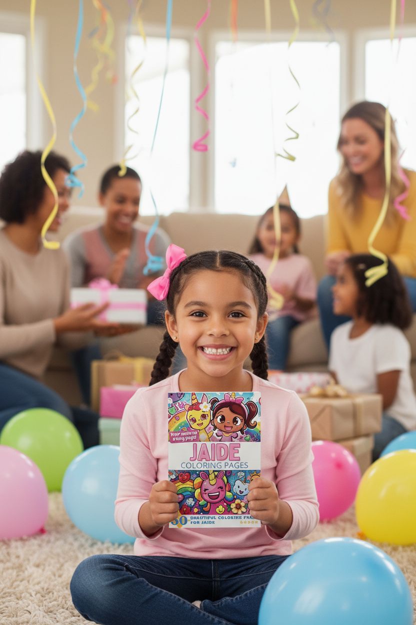 Jaide coloring book in use