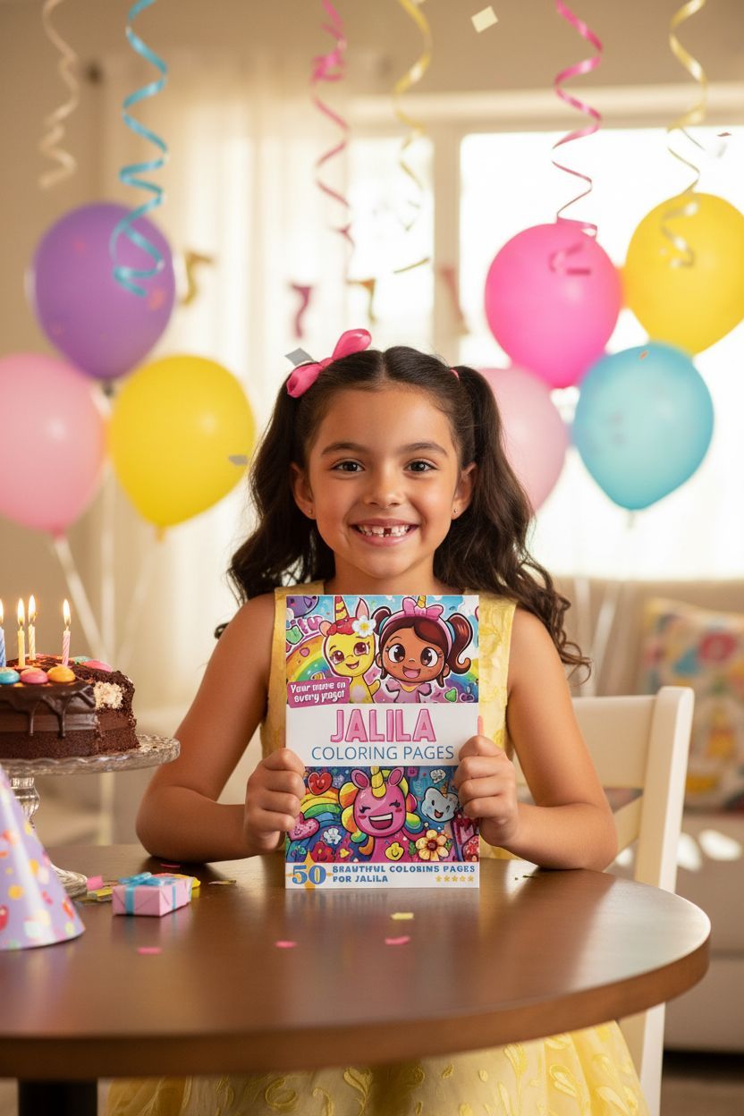 Jalila coloring book in use