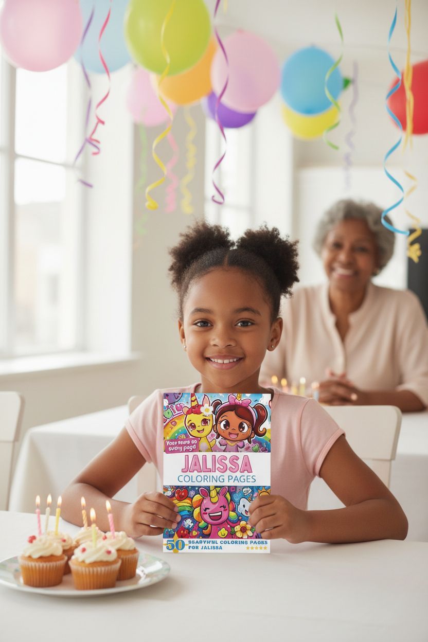 Jalissa coloring book in use