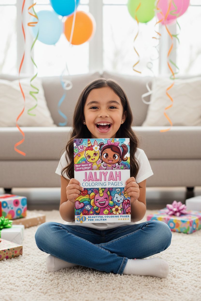 Jaliyah coloring book in use