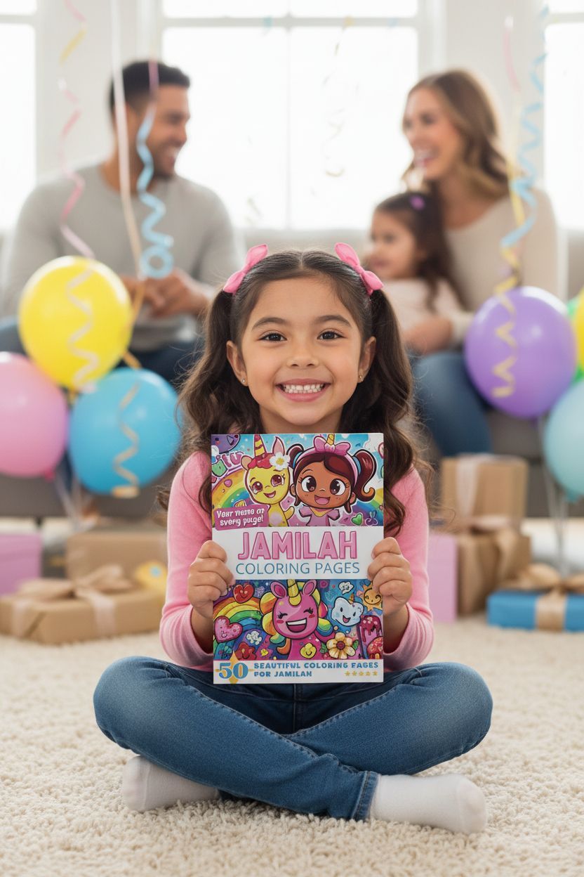 Jamilah coloring book in use