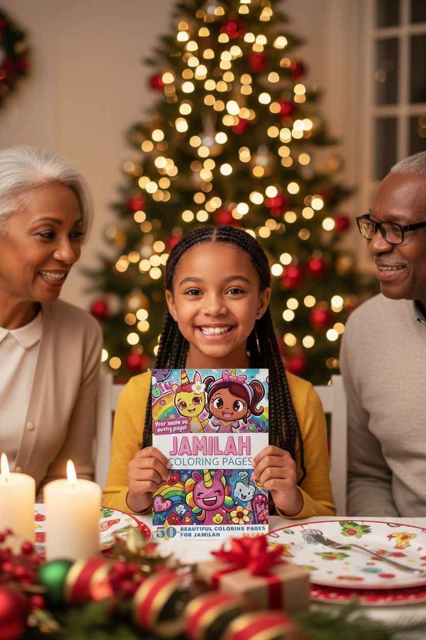 Jamilah Christmas coloring pages gift