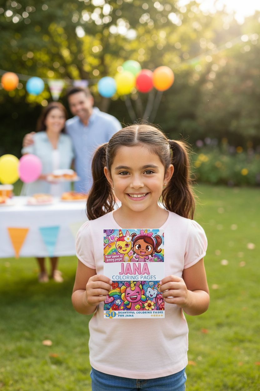 Jana coloring book in use